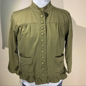 Motto Army/Olive Green Cropped Jacket. Size L.